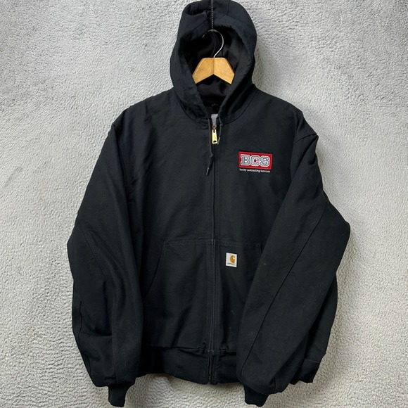 Vintage Carhartt Union Men XL Reg Jacket Full Zip Black J131-BLK Made in USA EUC